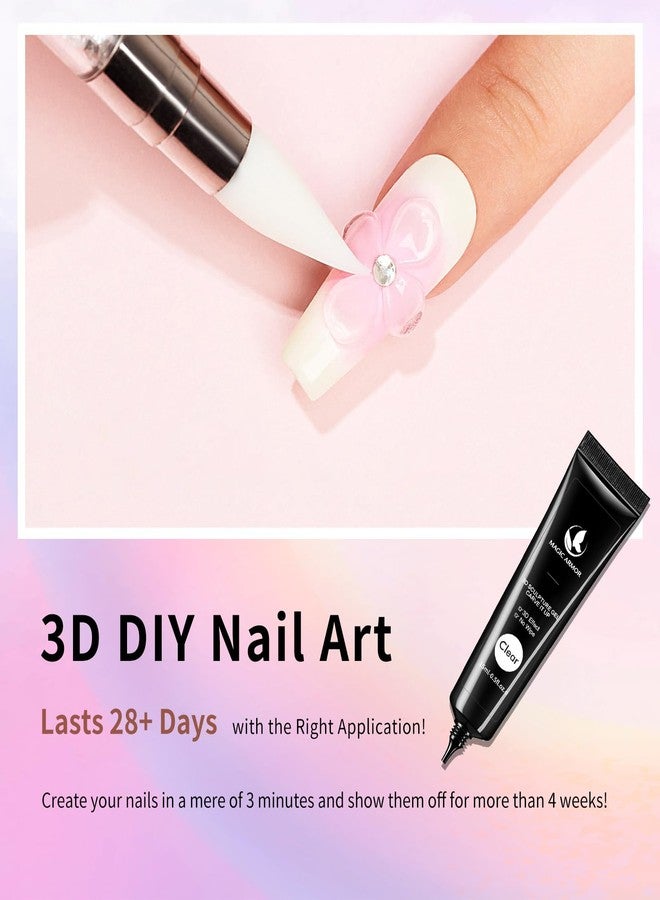 MAGIC ARMOR 15g 3D Nail Gel Sculpting Gel Nail Art Glue for Nail Art Designs DIY Nail Craving Molding Gel for 3D Gel Nail Art Polish Painting Drawing Gel Sculpture Gel Nail Decoration Manicure Clear - Image 2